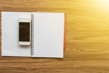 Top View on a Wooden Background with Copy space for text or Imag