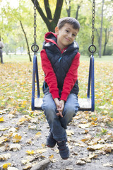 Boy playing on the playground