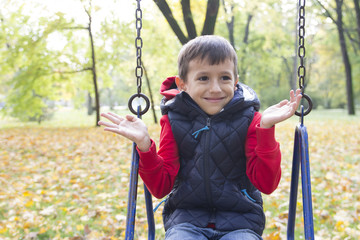 Boy playing on the playground