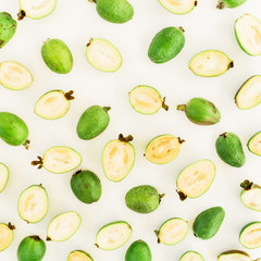 feijoa on white background. still life.