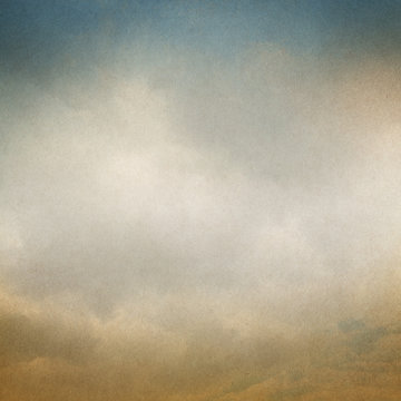 Vintage background with clouds and Paper texture.