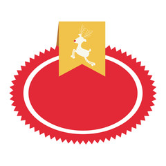reindeer toy label icon image vector illustration design 