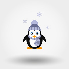 Penguin in a knitted cap.