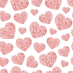 Abstract seamless pattern on Valentine's Day. Romantic theme of