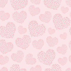 Romantic pattern with hearts painted point. Celebratory Event, V