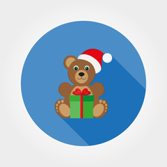 Teddy bear in a cap of Santa Claus