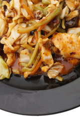 Chinese food. Hot chicken in sweet and sour sauce
