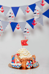 Obraz premium first birthday smash the cake