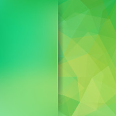 Geometric pattern, polygon triangles vector background in green tones. Blur background with glass. Illustration pattern