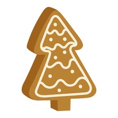 Christmas cookie cake isolated vector icon