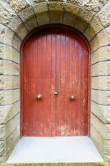 Old red door