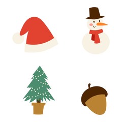 Christmas icons symbols vector set.