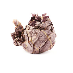 Crumpled paper ball isolated over white background