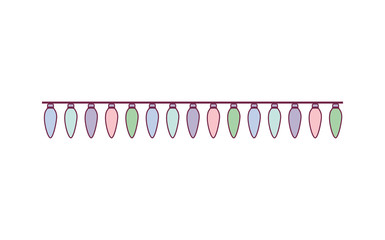 pastel color extension cord lights bulb hanging vector illustration