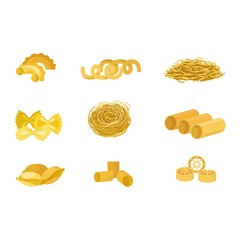 Pasta products vector set.
