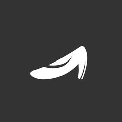 Shoe logo on black background. Vector icon