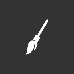 Brush logo on black background. Vector icon