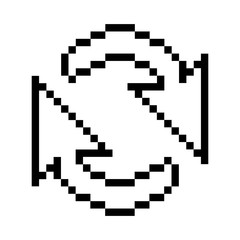 Fototapeta premium black outline pixelated cursor arrow for reload vector illustration