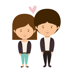 couple dressed eighties style in love vector illustration
