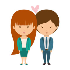 couple dressed formal style in love vector illustration