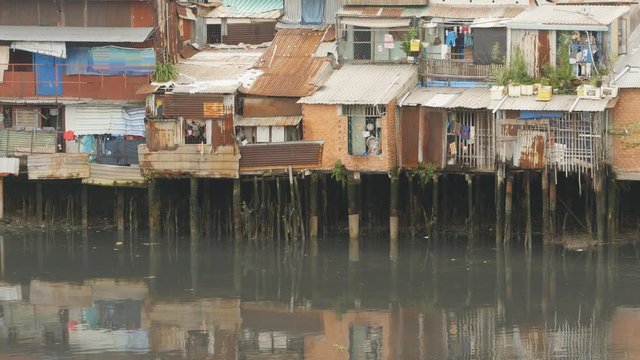 Slum on the river. Saigon. Vietnam. 7 View.