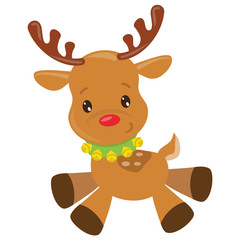 Christmas reindeer vector cartoon illustration
