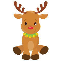 Christmas reindeer vector cartoon illustration

