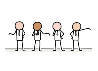 Businessmen Entrepreneurship Partners Group. A hand drawn vector doodle of businessmen in a business partnership.