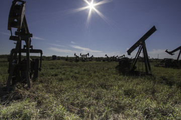 Fototapeta premium Pumpjack graveyard