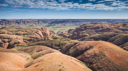 Aerial view at the top of the Bungles Massif at the start  of Ec