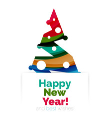 Christmas geometric abstract sale promo banner