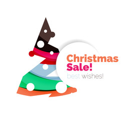 Christmas geometric abstract sale promo banner