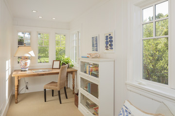 Cozy home office surrounded with greenery.