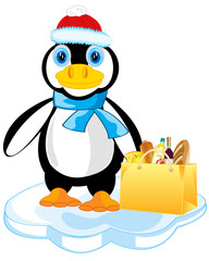 Penguin on block of ice