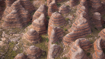 Aerial view of the "beehives" at the southern end of the Bungles