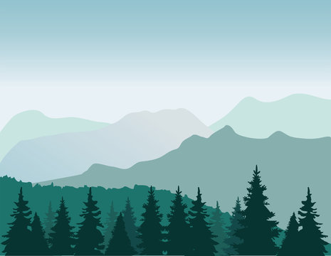 Vector Mountains Background