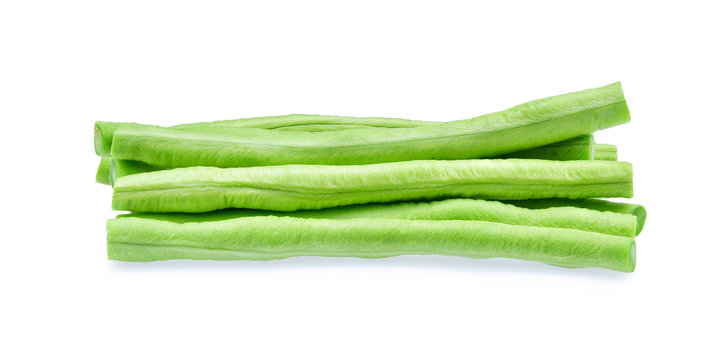 Peas. Fresh Yard Long bean isolated on white background