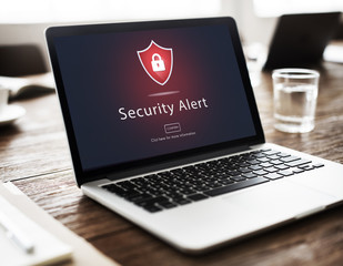 Warning Security Alert Warning Secured Website Concept