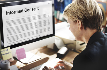 Informed Consent Surgery Agreement Consulting Concept - obrazy, fototapety, plakaty