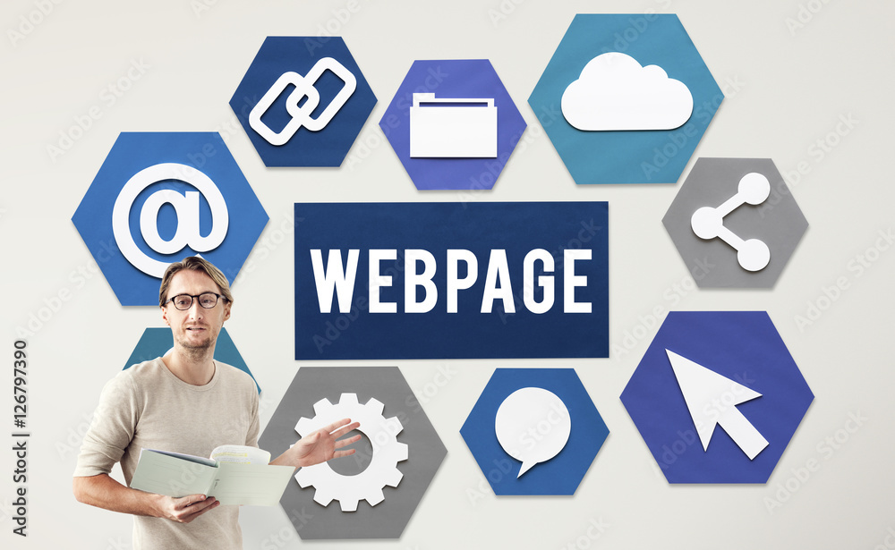 Wall mural webpage connection internet website concept
