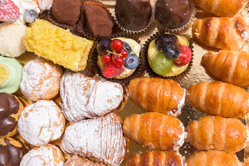 Italian pastries close up