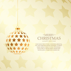 beautiful golden christmas balls design holiday greeting