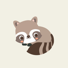 Cute Raccoon - Vector

