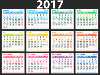 simple calendar 2017