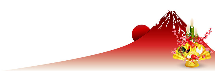 酉　富士山　年賀状　背景 © J BOY