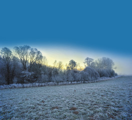 a beautiful frozen winter landscape