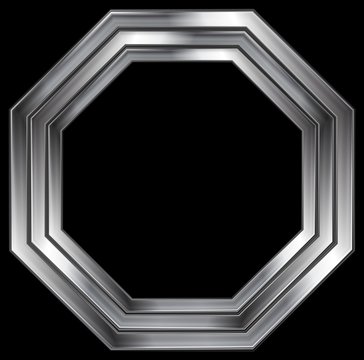 Silver Metallic Octagon Shape Design