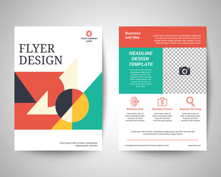 geometric abstract shapes flyer a4 template