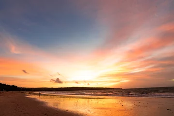Foto auf Leinwand Sonnenuntergang Jimbaran Beach, Bali, Indonesien © segawa7