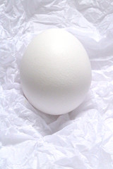 white egg on a white crumpled paper 1